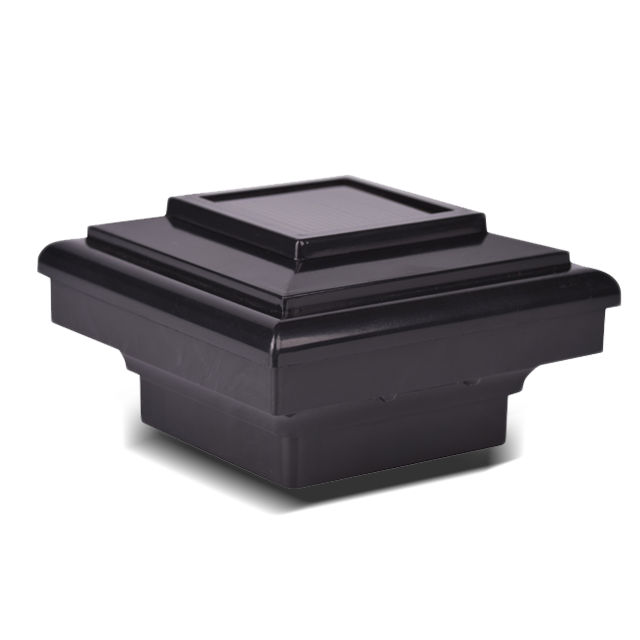 2211-F7 BL Schwarze dekorative quadratische Solarsäulen-Pfostensockelleuchte 2211-F7 BL Schwarze dekorative quadratische Solarsäulen-Pfostensockelleuchte