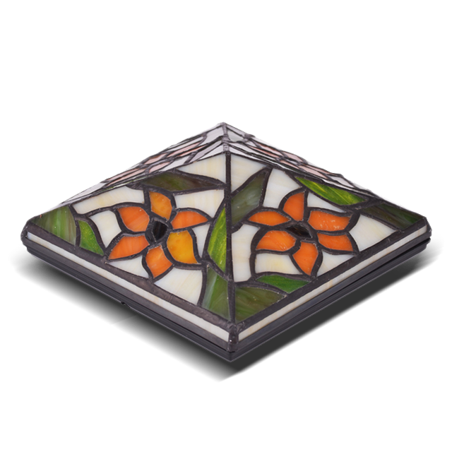 2211-TC1 Wasserdichte Pfostenkappe aus Tiffany-Glas und Kunststoff 2211-TC1 Wasserdichte Pfostenkappe aus Tiffany-Glas und Kunststoff